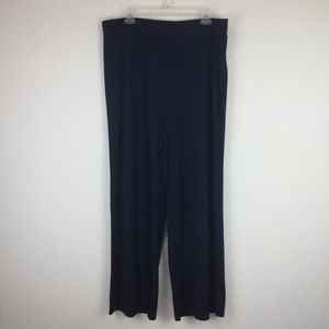 JM Collection Blue Stretch Pull-On Wide Leg Pant